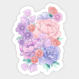 90s Watercolor Floral Overload Sticker